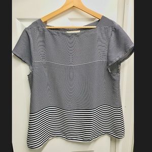 LOFT Blue and white Striped top